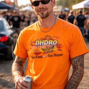 NHDRO Motorcycle Madness 2016 T-Shirt Mens XL Orange Racing Graphic Print